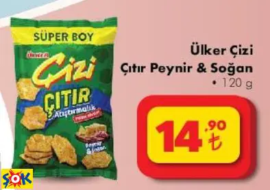 ÜLKER ÇİZİ ÇITIR PEYNİR & SOĞAN ÜLKER ÇİZİ ÇITIR PEYNİR & SOĞAN